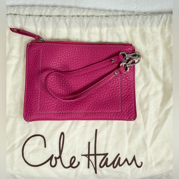 GUC Cole Haan Small Tote Raspberry Raleigh Unit B29527 & Medium Zip Pouch B29544 - Picture 11 of 12